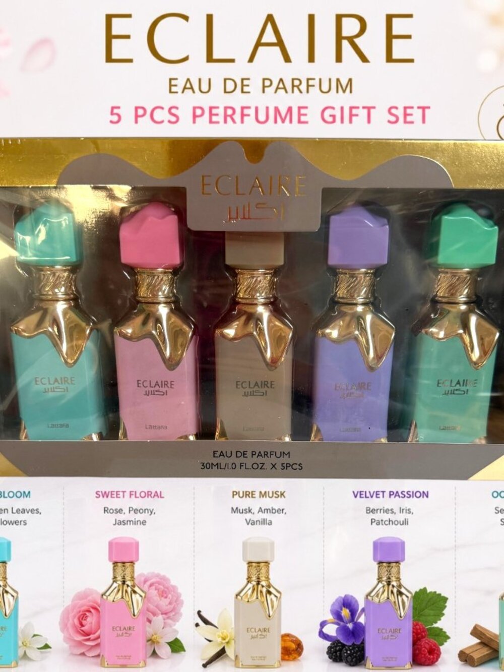 Lattafa Eclaire 5-in-1 Gift Set Eau de Parfum NEW SEALED